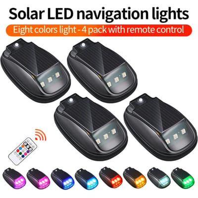 6 STUKS Zonnige Dak Stroboscooplicht met Afstandsbediening Waterdicht Draadloos 8 Kleuren LED Waarschuwingslicht Slimme Sensor Waarschuwingslicht voor Vrachtwagens Auto's Motoren 4 Pieces with Remote