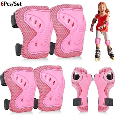 6 Stuks Kinder Knie- en Elleboogbeschermers Beschermende Uitrusting Voor 3-10 Jaar Skates Fietsen Fiets Skateboard Scooter Sport
