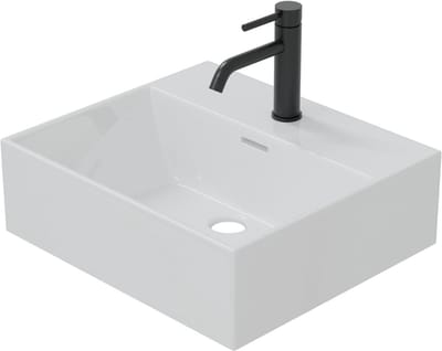 Keramiek Wastafel - Wandwastafel Ophangbak - Badkamer Opfrissen - Smal Randontwerp - 41.5 cm Breed - Wit