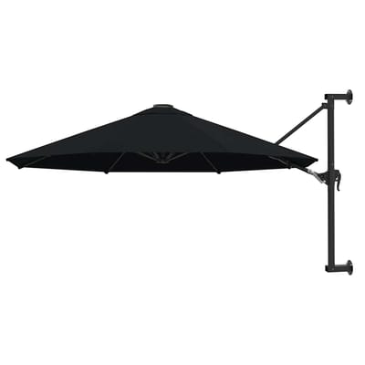 vidaXL - Wandparasol - met - metalen - paal - 300 - cm - zwart
