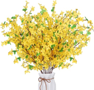 Kunstbloemen - Nepbloemen Zijdebloemen - Decoratie Huis - Fijne Zijden Stof - 66 cm 16 stuks - Geel