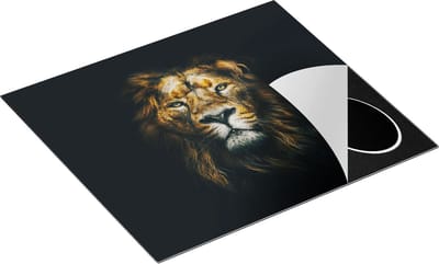 Chefcare Inductie Beschermer Leeuw - Leeuwenkop - Kleur - 60x50 cm - Afdekplaat Inductie - Kookplaat Beschermer - Inductie Mat