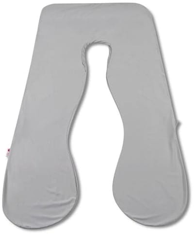 Zwangerschapskussenhoes - Maternity Kussenhoes - Comfortabel Slapen - Ademende Jersey Stof - U-Vorm - Lichtgrijs