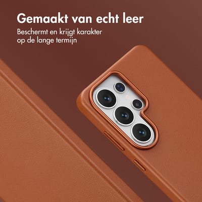 Accezz Hoesje - Geschikt voor Samsung Galaxy S26 Ultra - Magnetische Ring Leather Backcover - Sienna Brown