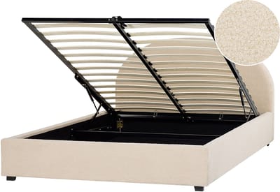 VAUCLUSE - Bed met opbergruimte - Beige - 140 x 200 cm - Polyester