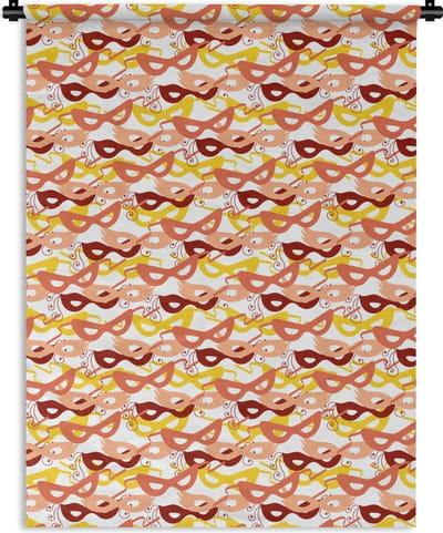Wandkleed - Wanddoek - Masker - Patronen - Carnaval - 150x200 cm - Wandtapijt