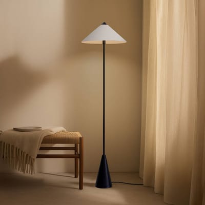 Lindby vloerlamp Norvik, hoogte 150 cm, zwart/grijs, metaal