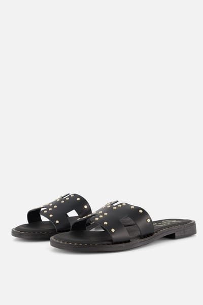 Oh My Sandals Oh My Sandals Slippers zwart Leer