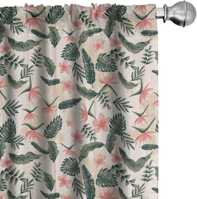 ABAKUHAUS Tropische Plumeria Gordijnen – 2x75x245 cm – microvezel, Halverduisterend