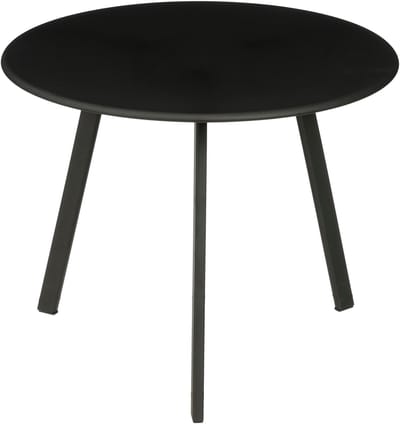 Mica Decorations Seatle Bijzettafel voor Buiten - Salontafel Rond - Plantentafel en Koffietafel - H30 x Ø38 cm - Metaal - Zwart