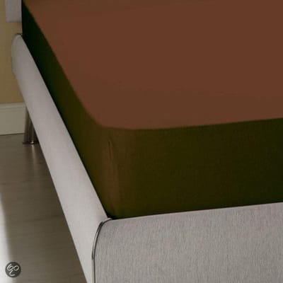 Homéé® Hoeslaken Jersey stretch taupe 190/200x200/220 +35 cm Lits-jumeaux bed 100% katoen