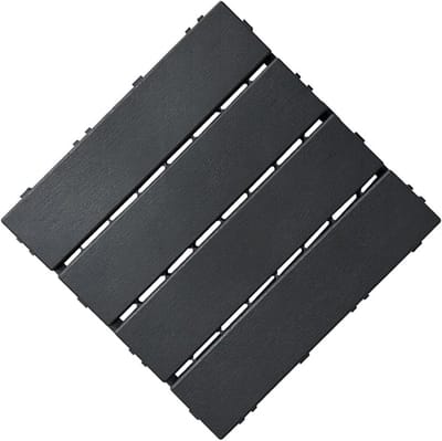 Terrastegels - Vlonders Tegels - Buitenruimte Verfraaien - Weerbestendig Kunststof - 30x30 cm - Donker