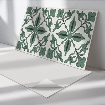Wallfluent Vinyl Wandpaneel - Elegant plantenpatroon Wandpaneel PVC - 100 cm x 50 cm - Groente Vinyl Wandpaneel - Set van 1 - Rechthoekig Wandbekleding Vinyl - Texturen Wandpaneel - Zelfklevend Wandpaneel - Wandpaneel Keuken en Badkamer