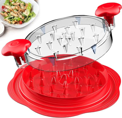 Kipversnipperaar Grote Kipfilet Shredder Tool Twister met Borstel & Vork; Zichtbare Vleesversnipperaar Machine, Anti-slip Strip, Ergonomische Handvat, BPA-vrij, Geschikt voor Varkensvlees Rundvlees
