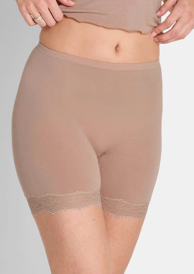 Slip met kant en kasjmier - beige - Gr. 36/38 van Goldner Fashion
