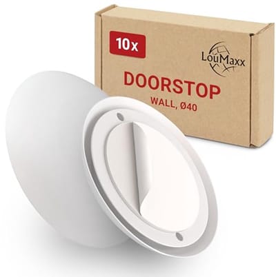 Witte Deurgreep Beschermers Ø 40 mm - Set van 10 Zelfklevende Deurstoppers voor Wandbescherming