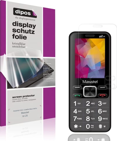 dipos – 4x Beschermfolie geschikt voor Masstel Izi 25 | Krasbestendige & heldere Screenprotector Ultra-Thin