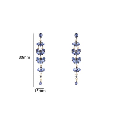 Go Dutch Label Oorknoppen Long Stone Dangle Goud Blauw