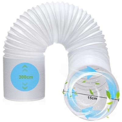 Flexibele Afvoerslang voor Airconditioning en Droger - 3m, 150mm/130mm PP Slang met Staaldraad