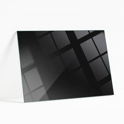 Wallfluent - Kleur Zwart Glad Glasplaat Tafel - 80 x 60 cm - Zwart Veiligheidsglas - Rechthoekig Tafelblad Glas - Glazen Tafelblad - Glazen Tafelblad Geschikt voor de Keukentafel