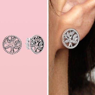925 Sterling Zilver Oorbel Sprankelende Stamboom Stud Oorbellen Voor Vrouwen Oorbellen Passen Oorbellen Fijne Sieraden brown