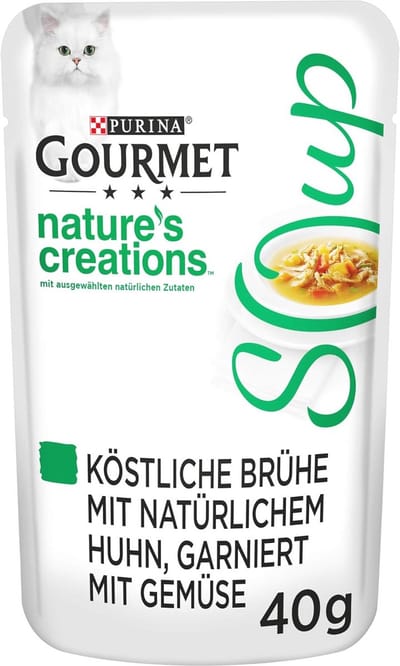 Heerlijke Crystal Soup voor Katten - Natuurlijke Tussenmaaltijd met Kip en Groenten (32 x 40 g)