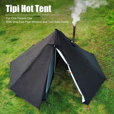 Camping Tipi Tent Outdoor Piramidetent Enkele personen Tipi Hot Tent voor kamperen Wandelen kaki