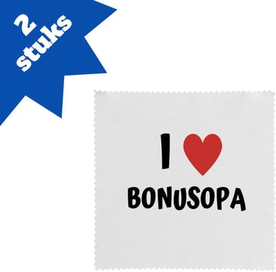 Akyol - i love bonusopa brillendoekjes - Opa - de liefste bonusopa - verjaardag - cadeautje voor opa - opa artikelen - kado - geschenk - 17,8 bij 17,8 cm - 2 stuks