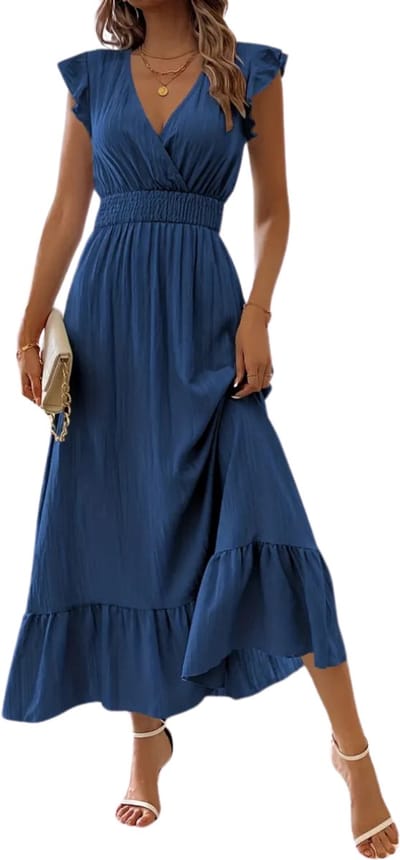 Bovista Zomerjurk Dames - Zomerjurken - Volwassen - Jurk - Ibiza Stijl - Sundress - Marineblauw - Maat S