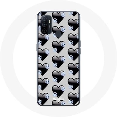 Oppo A53 hoesje met zwarte harten