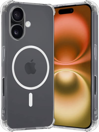 Hoes - Geschikt voor Apple iPhone 16 - Magsafe Compatible - Sterk & Shockproof - Back Cover - Shock Proof Case - Telefoon Hoesje Shockproof - Transparant