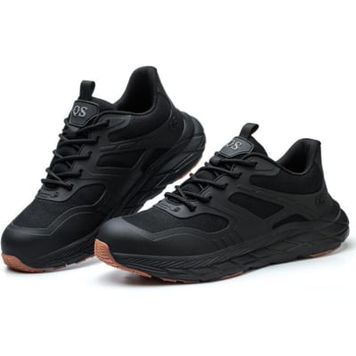 Arbeidsbeschermingsschoenen Heren Stalen neus Anti-Plet en Anti-Penetratie Zomer Grote Mesh Ademende Deodorant Sport Veiligheidsschoenen 45 black