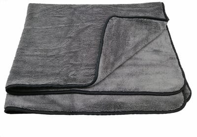 Auto droogdoek – Microvezel poetsdoek – Sneldrogend - Sterk absorberend - Zacht voor de lak - 40x40 cm – 1200 GSM - Grijs – Jonyx