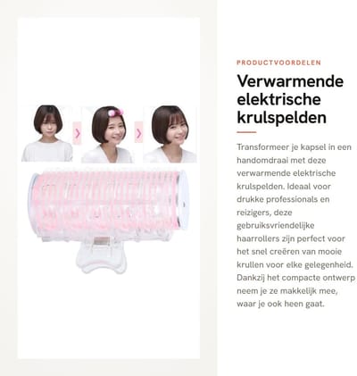 Dailygoods - Verwarmende elektrische krulspelden - Draagbare haarrollers - Snel en eenvoudig in gebruik - USB opladen - Ideaal voor onderweg - Perfect...