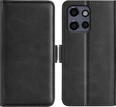 MobyDefend Hoesje - Geschikt voor Motorola Edge 50 Neo / Edge 60 Neo - Luxe Wallet Book Case (Sluiting Zijkant) - Zwart