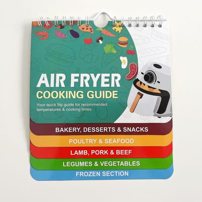 1 Lot de Feuilles Magnétiques Aide-Mémoire pour Friteuse à Air - Guide de Cuisson Facile avec Tableau des Temps, Conversion Instantanée de Température de Four, et Essentiels de Cuisine