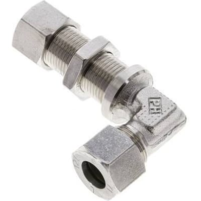 12L RVS L-Vorm Snijringkoppeling Schotdoorvoer 315bar ISO 8434-1