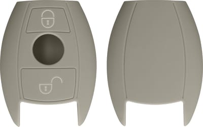 kwmobile autosleutel hoesje geschikt voor Mercedes Benz 2-knops autosleutel (alleen Keyless Go) hoes - TPU autosleutel behuizing - Beschermende auto sleutel case - Sleuteletui in grijs