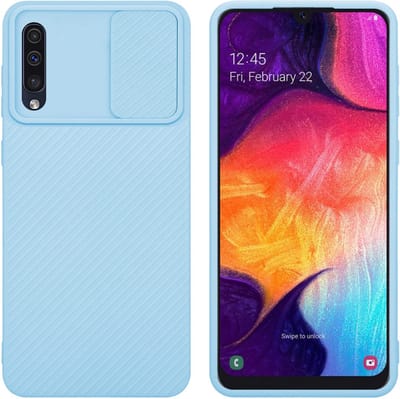 Cadorabo Hoesje geschikt voor Samsung Galaxy A50 4G / A50s / A30s in Bonbon Licht Blauw - Beschermhoes van flexibel TPU-silicone Case Cover en met camerabescherming