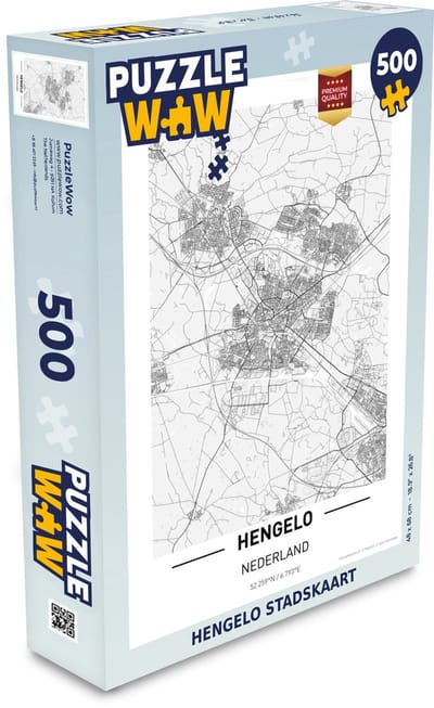 Puzzel Hengelo stadskaart - Legpuzzel - Puzzel 500 stukjes - Plattegrond