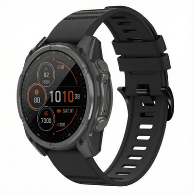 imoshion Stripe Siliconenbandje - Geschikt voor Garmin 22 mm aansluiting - Zwart