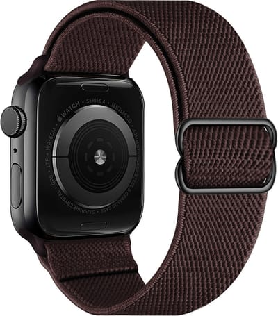 Horloge Band Geschikt voor Apple Watch 1-8 / SE (38/40/41 mm) Bandje Nylon Met Verstelbare Gesp - Bruin