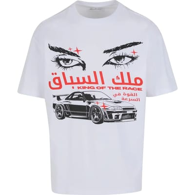 Mister Tee - King Of The Race Oversize Heren Tshirt - XS - Wit