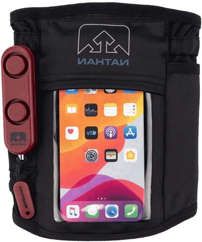 Nathan Telefoonarmbandhoesje met persoonlijk alarm Ripcord inbegrepen. See-Thru touchscreen zak met hoofdtelefoonpoort. SafeRun Sirene in geval van nood 120DB. Voor hardlopen, waken, wandelen, fietsen