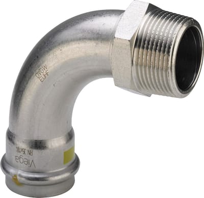 Viega Sanpress Inox G-overgangsbocht 90 graden, d 22mm, R 3/4 roestvrij staal Model 0214, 486020