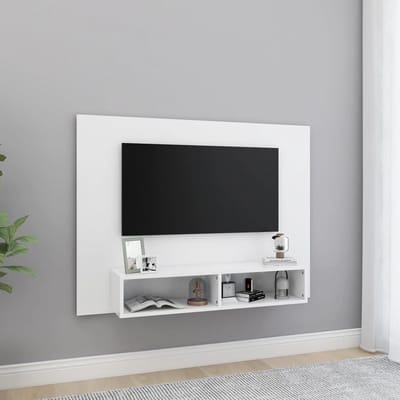 vidaXL - Tv-wandmeubel - 120x23,5x90 - cm - bewerkt - hout - wit