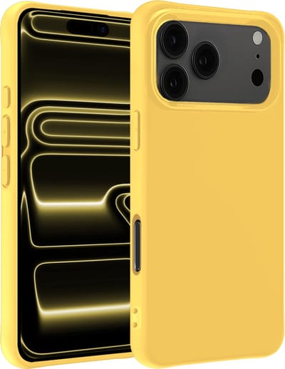 Hoesje - Geschikt voor Apple iPhone 17 Pro Max - Sterk & Shockproof - Hoes Cover - Siliconen Case - Telefoonhoesjes - Geel