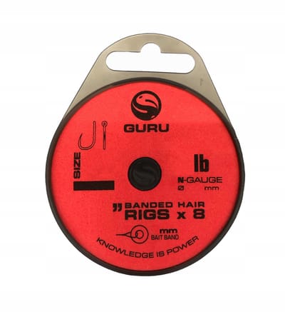 Guru QM1 Bait Bands Rig 15" - Kant-en-klare haken met elastiek