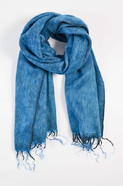 Nepal sjaal en omslagdoek Azur blauw