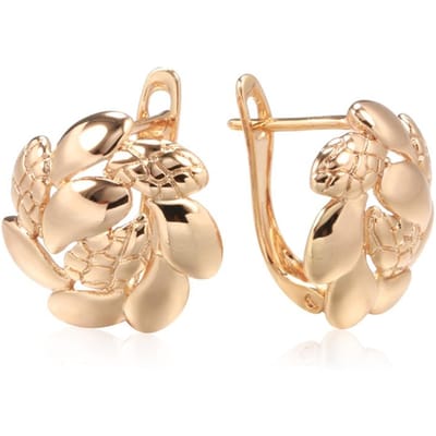 Nouvelle Boucle d'oreille Tournesol Brillant à la Mode Pour Femmes Métal Créatif Inhabituel Couleur Or Rose Ethnique Mariée Bijoux Vintage beige